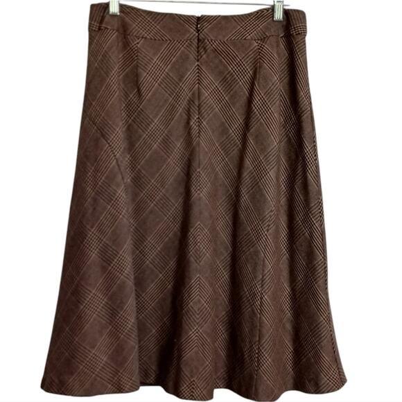 Talbots wool blend plaid skirt sz 10 brown lined - Picture 5 of 10